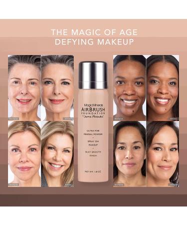 MagicMinerals AirBrush Foundation by Jerome Alexander - 3pc Spray Makeup Set for Smooth Radiant Skin (Bright Medium) - Buy Online on GoSupps.com