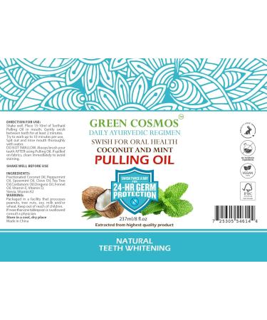 Coconut Mint Pulling Oil Mouthwash 237ml - Natural Teeth Whitening & Oral Health | Ayurvedic Alcohol & Fluoride Free for Fresh Breath & Healthy Gums - Buy Online on GoSupps.com