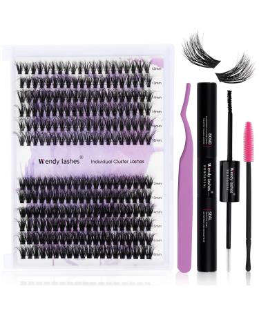 DIY LASH Extensions Set Cluster Lashes Kit 0.07 Mix12-16mm 3D Effect DIY Increasing Increasing Lash Bond and Seal DIY Wimpern Extensions Wimpern Cluster (40/50 Kit-3D) KIT (12-16) mm Kit-3D-40d+50D-D curl