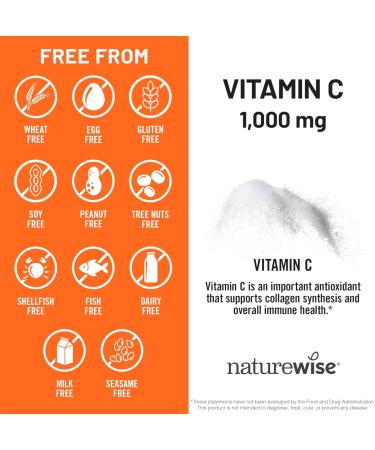 NatureWise Vitamin C 1000mg Capsules - Extra Strength Vegan Vitamin C for Daily Antioxidant & Immune Support - Non-GMO USA Manufactured - 120 Capsules 120-Day Supply Unflavored 120 Count (Pack of 1) - Buy Online on GoSupps.com