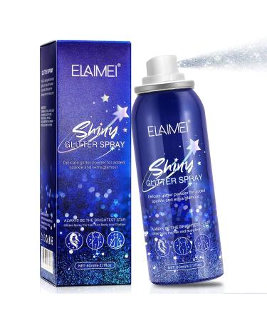 Body Glitter  Glitter Spray  Glitter Hairspray  Glitter Spray for Skin  Hair and Body  Quick Dry  Waterproof and Long-Last  Body Shiny Spray Holographic Liquid Glitter Gel 60ML Blue