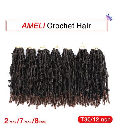 12 Inch Butterfly Locs Crochet Hair 8packs Pre Looped Distressed Faux Locs T30 - Buy Online on GoSupps.com