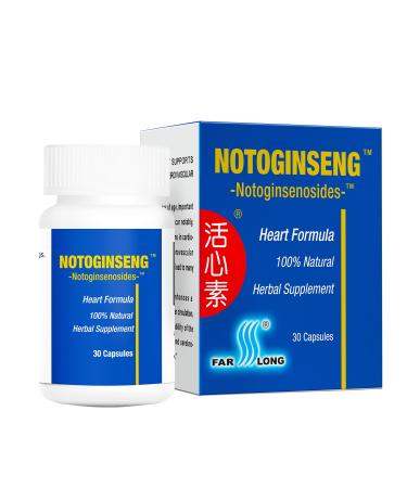 NOTOGINSENG Support Healthy Heart 100% All-Natural Blood Heart Supplement 90% Notoginsenosides San Qi 30 Capsules Farlong