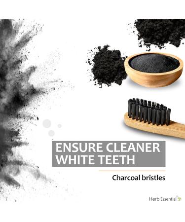 Bamboo Toothbrush Pack of 6 | Ultra-Soft Charcoal Bristles | Eco-Friendly Biodegradable & Natural Oral Care - Buy Online on GoSupps.com