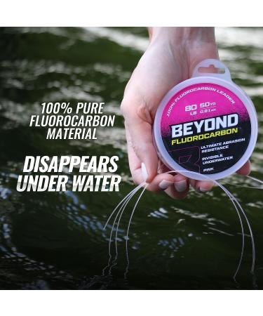 Beyond Fluorocarbon Leader Fishing Line - 100% Pure Fluorocarbon Material - Abrasion Resistant - Invisible Underwater - Shock Resistant - Knot Strength - 40LB - Buy Online on GoSupps.com