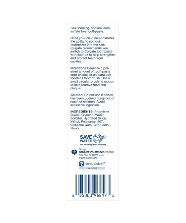 Colgate Zero Baby and Toddler Training Toothpaste - Fluoride & SLS Free, Natural Fruit Flavor - 1.75 oz (Pack of 1) - Buy Online on GoSupps.com