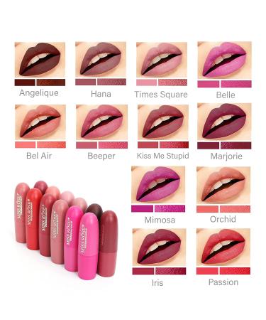 Miss Rose Matte Lipstick Set - 12 Long Lasting Waterproof Highly Pigmented Shades for Women | Perfect for All Occasions & Makeup Lovers - Buy Online on GoSupps.com