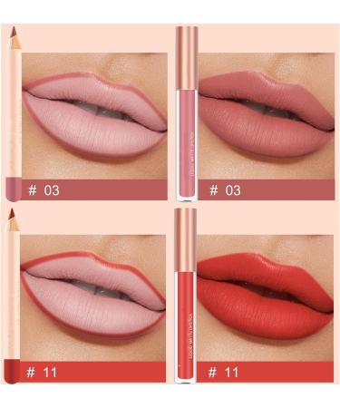 2PCS Lip Liner and Lipstick Set - Long Lasting Waterproof Lip Stain - Highly Pigmented Lip Makeup Kit for Daily & Holiday Gifts - Buy Online on GoSupps.com