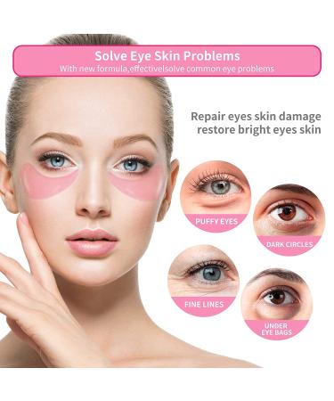 BREYLEE Pink Rose Eye Mask 60 Pcs - Amino Acid & Collagen Under Eye Mask for Dark Circles and Puffiness - Buy Online on GoSupps.com