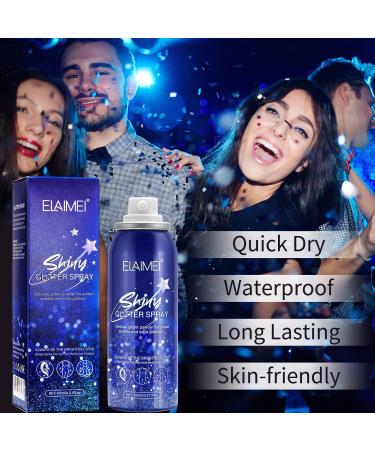 Blue Holographic Glitter Spray 60ML - Waterproof and Long-Lasting Body Shiny Spray for Hair and Skin - Buy Online on GoSupps.com
