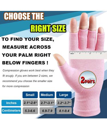 2 Pairs Fingerless Arthritis Gloves for Men & Women | Pain Relief for Carpal Tunnel Rheumatoid & Osteoarthritis - Support for Typing (Small Black1+Pure Black1 - Buy Online on GoSupps.com