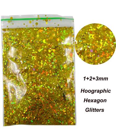 12 Colors Hexagon Chunky Glitter Crafts Sequins - Holographic Gold Silver Black Pink Sparkles - Nail Art Flakes for Resin, Makeup, Nail Tips - Buy Online on GoSupps.com