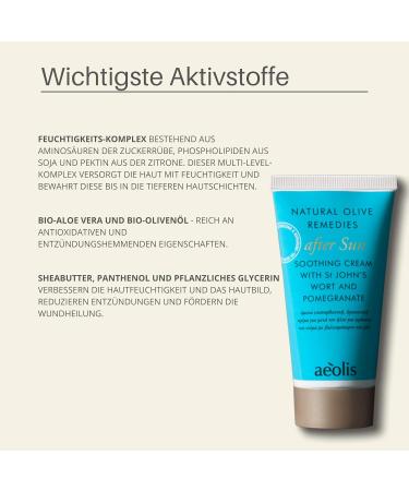 Aeolis Skincare After Sun Soothing Cream - Natural Aloe Vera & Olive Oil | St. John's Wort & Pomegranate | Perfect Gift Ideas | 100% Sustainable - Buy Online on GoSupps.com