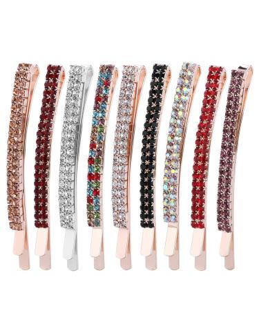 18-Piece Rhinestone Bobby Pins - Crystal Hair Clips for Women and Girls - Stylish Hair Barrettes in Multi Colors - Buy Online on GoSupps.com