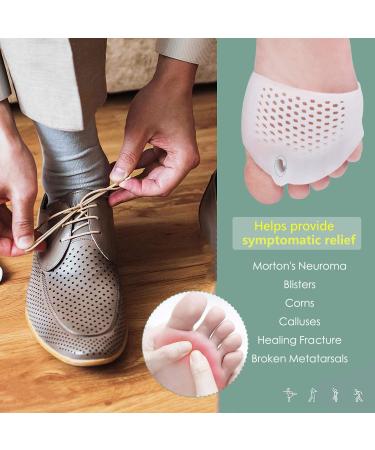 Metatarsal Pads & Toe Separators Set for Rapid Pain Relief - 2 Pairs, Soft & Breathable Design for Bunion Corrector, Mortons Neuroma, Diabetic Feet, Hammer Toe - Includes Toe Spacers, Ball of Foot Cushions - White - Buy Online on GoSupps.com