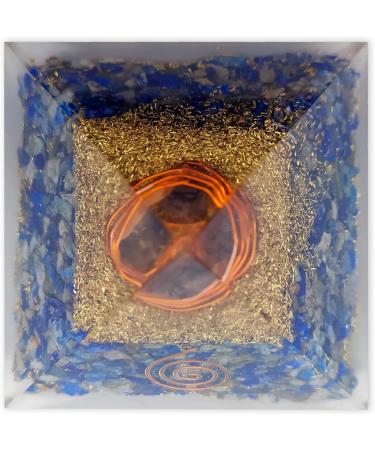Lamare Orgonite Pyramid with Lapis Lazuli - Energy Balance & Protection - Elegance Purity Wisdom - 2.4 (61mm) - Enhance Your Spiritual Journey - Buy Online on GoSupps.com