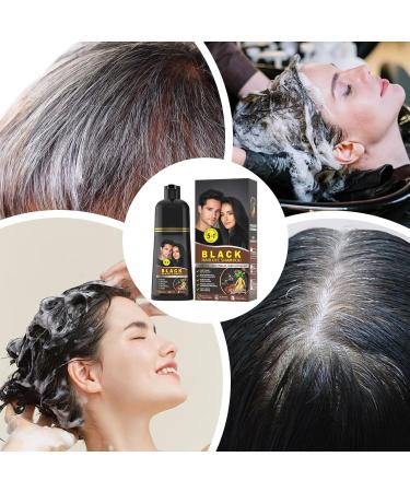 Moisturizing Hair Dye Shampoo Anti-Gray Formula Instant Gray Coverage Scented Daily Care Long Lasting Color Black/Grey Ideal for Home Salon Men Women Use - Buy Online on GoSupps.com