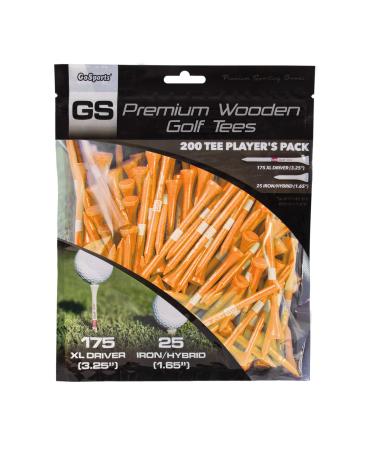 GoSports 3.25" XL Premium Wooden Golf Tees Orange XL Orange