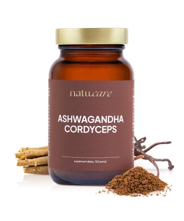 Natu Care sp z oo natucare Vegan Ashwagandha 300 mg & Cordyceps 200 mg Highly concentrated adaptogens 120 servings KSM66 extract stress reduction energy immune system