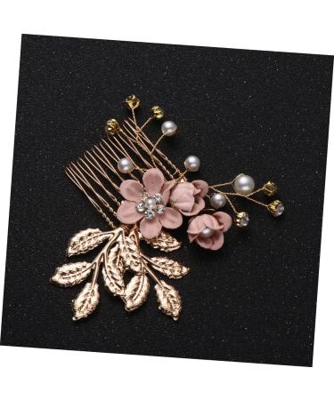 Housoutil Flower Hair Accessories Jeweled Hair Combs Crystal Hair Comb Pearl Hair Comb Wedding Rhinestone Hair Comb Crystal Hair Accessories Bridal Headpiece Pink Rhinestones Bride Veil - Buy Online on GoSupps.com