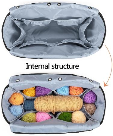 YARWO Knitting Crochet Bag - Yarn Storage Tote for WIP Projects - Gray (Bag Only) - Buy Online on GoSupps.com