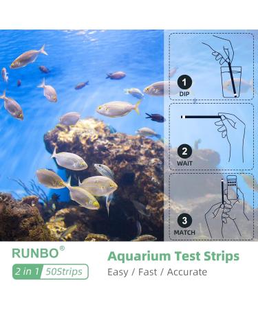 RUNBO Ammonia Test Strips - 50pcs Aquarium Water Testing Kit for Freshwater & Saltwater Fish Pond - Buy Online on GoSupps.com