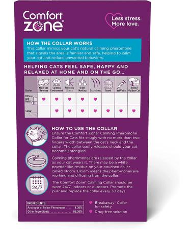 Comfort Zone Cat Calming Pheromone Collar De-Stress Your Cat, Promote Safety and Happiness - Buy Online on GoSupps.com