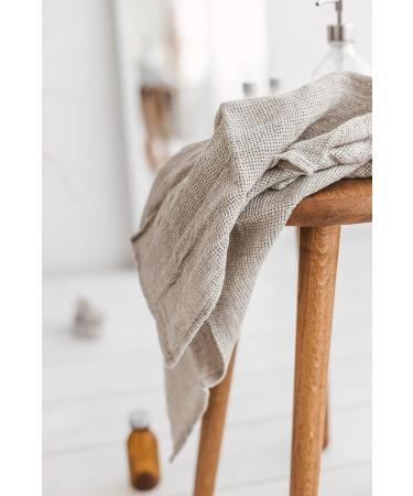 100% Natural Rough Linen Bath Towel | Quick Dry Hair Towel Wrap | Lightweight Exfoliating Towel 26x59-Inch - Natural Kanva - Buy Online on GoSupps.com