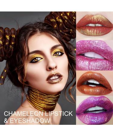 Buy Pink Glitter Lipstick | Diamond Metallic Shimmering Liquid Lipstick | Long-Lasting Smudge-Proof Gloss | Aurora Glossy Makeup - Buy Online on GoSupps.com