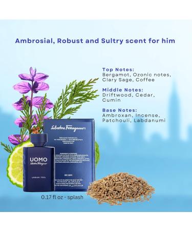 Salvatore Ferragamo Uomo Urban Feel Mini Perfume for Men by Salvatore Ferragamo 0.17 oz 0.17 Fl Oz (Pack of 1) - Buy Online on GoSupps.com