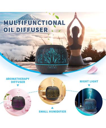 400ml Ultrasonic Essential Oil Diffuser Humidifier for Large Room - Aromatherapy Vaporizer with Timer & LED Light - Black - Buy Online on GoSupps.com