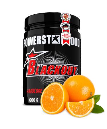 Powerstar Blackout Hardcore Pre-Workout-Booster 600G |High-dose pump booster with natural caffeine |Fitness energy & focus |German production |Vegan |Juicy orange training booster - Buy Online on GoSupps.com