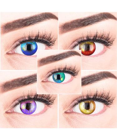 Buy Colored Blue Contact Lenses | Anime Blue Circle Lenses | High Coverage No Prescription | Free Lens Case Included - Buy Online on GoSupps.com
