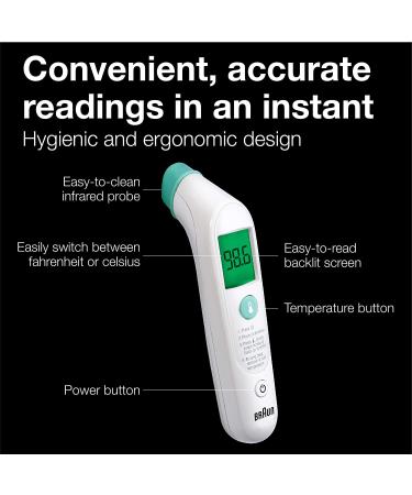 Braun TempleSwipe Digital Thermometer - Color Coded Temperature Guidance for Adults, Babies, Toddlers, and Kids - Buy Online on GoSupps.com