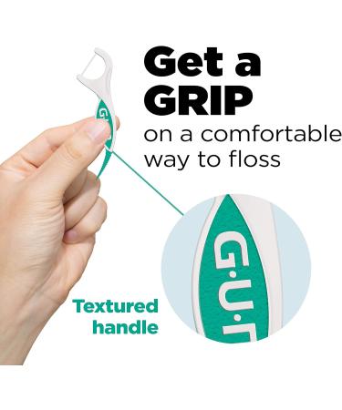 GUM Professional Clean Plus Flosser Picks, Promotes Healthier Gums, Comfort-Pick for Gentle Massage, Fresh Mint Flavour, Teal & White, 60 Flossers (1 Bag) - Buy Online on GoSupps.com
