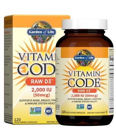 Garden of Life Vitamin Code RAW D3 2000 IU 120 Vegetarian Capsules