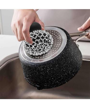 ALGONETO Cast Iron Chainmail Scrubber Cast Iron Skillet Cleaner for Fry Pan Cleaner Cast Iron Skillet Cleaner Chain Black - Buy Online on GoSupps.com