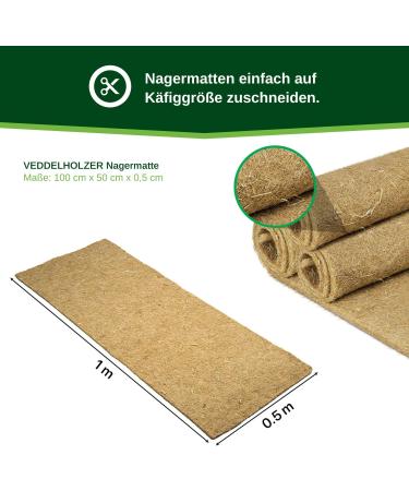 Veddelholzer 3 Hemp Mats for Small Animal Cages | Eco-Friendly Rabbit & Guinea Pig Accessories - Buy Online on GoSupps.com