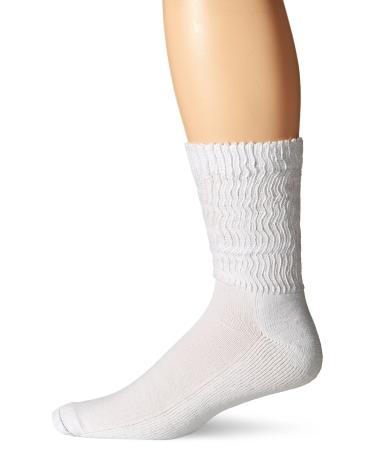 Dr. Scholl's Men's 1 Pack Diabetes and Circulatory Odor Resistant Crew Socks Shoe Size: 7.5-10 (Men's) / 5.5-7.5 (Women's) White