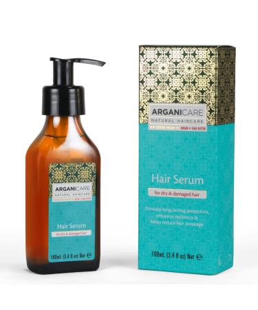 Arganicare Natural Argan Oil for Dry & Damaged Hair - Vegan Hair Growth Serum with Jojoba Oil Designed for Hair Loss & Dry Scalp Treatment - Aroma-Packed Formula with Shea Moisture for Frizz Control Regular