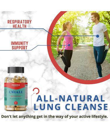 Exhale Lung Support Supplement | Lung Cleanse for Smokers | Clears Lungs & Improves Respiratory Health | 60 Count - Buy Online on GoSupps.com