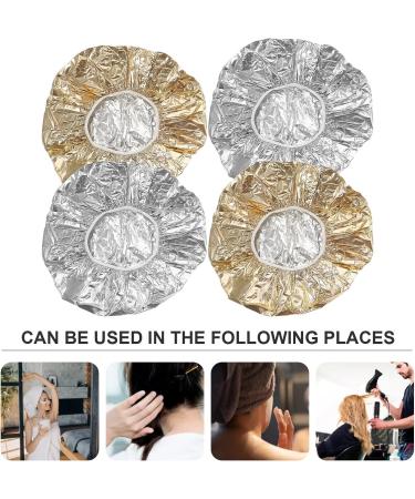 Housoutil Lot de 4 Bonnets de Capillaire en Aluminium 28 Cm lastique R utilisable pour Soins Profonds et Coloration Salon Coiffeurs et Usage Maison Argent et Dor  - Buy Online on GoSupps.com