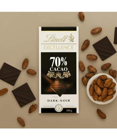 Lindt EXCELLENCE 70% Cacao Dark Chocolate Bar 100 Grams & EXCELLENCE Sea Salt Dark Chocolate Bar 100 Grams - Buy Online on GoSupps.com