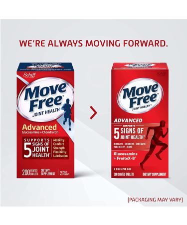 Move Free Advanced Glucosamine Chondroitin + Calcium Fructoborate Joint Support Supplement - 200 Tablets - Buy Online on GoSupps.com