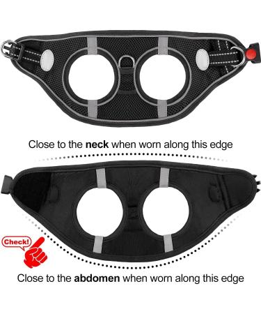 Joyal Reflective Soft Padded Dog Harness - Breathable Air-Mesh Breast Dishes for Medium & XL Dogs (55-61cm) - Black - Buy Online on GoSupps.com