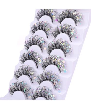 Wiwoseo Shining False Eyelashes - Colorful, Fluffy Faux Mink for Christmas & New Year - Buy Online on GoSupps.com