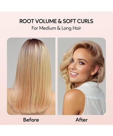 Terviiix 38MM Ceramic Tourmaline Ionic Curling Iron Brush - Volumizing Hot Brush for Root Volume & Loose Curls - Digital Display, 5 Temperatures, Dual Voltage - Rose Gold - Buy Online on GoSupps.com
