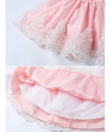 LZH Baby Girls Lace Dress Bowknot Flower Pageant Baptism Tutu Gown - Baby Pink (18-24 Months) - Buy Online on GoSupps.com