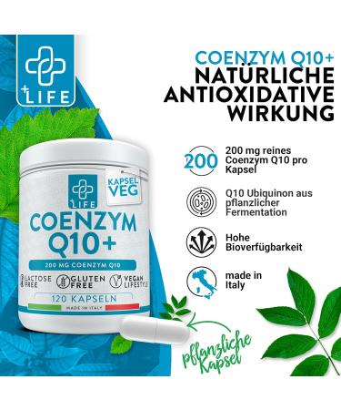 LIFE Coenzyme Q10 Ubiquinol 200mg - PiuLife 120 Capsules | High Dose Antioxidant & Anti-Aging Supplement - Buy Online on GoSupps.com