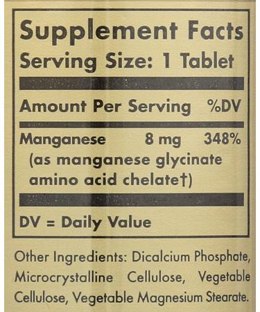Solgar Chelated Manganese 100 Tablets - Advanced Mineral Formula for Bone Health - Buy Online on GoSupps.com